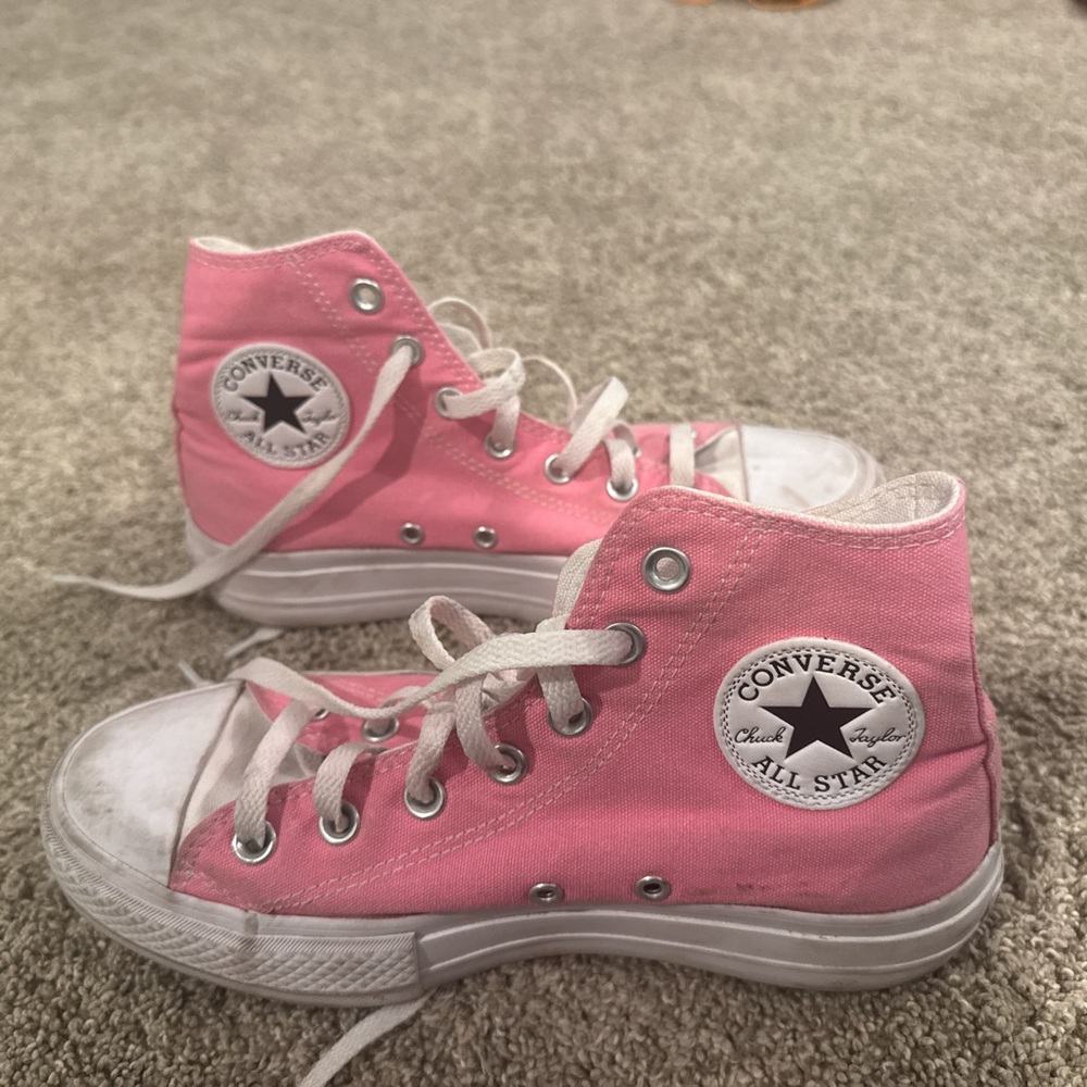 Converse Pink Canvas High-Tops